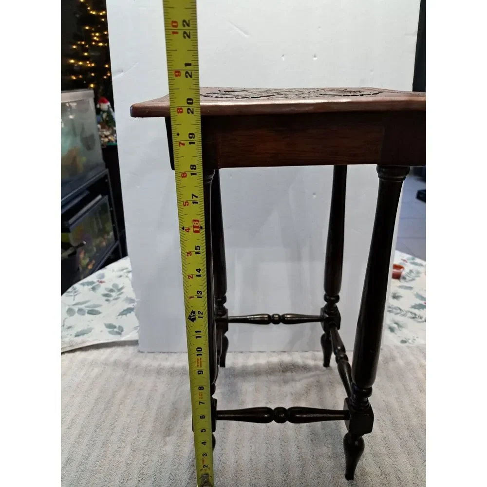 Antique 20th Century‎ Leather Wrapped Hand Tooled Peruvian Accent Nesting Table
